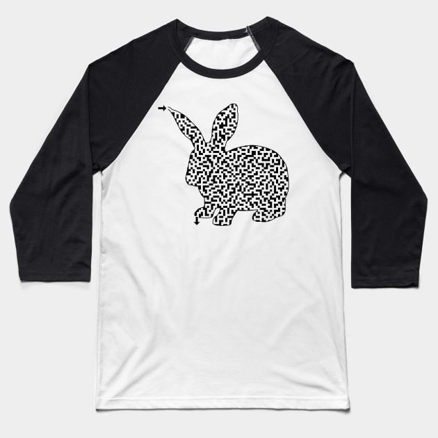 Bunny Rabbit Maze Baseball T-Shirt by gorff